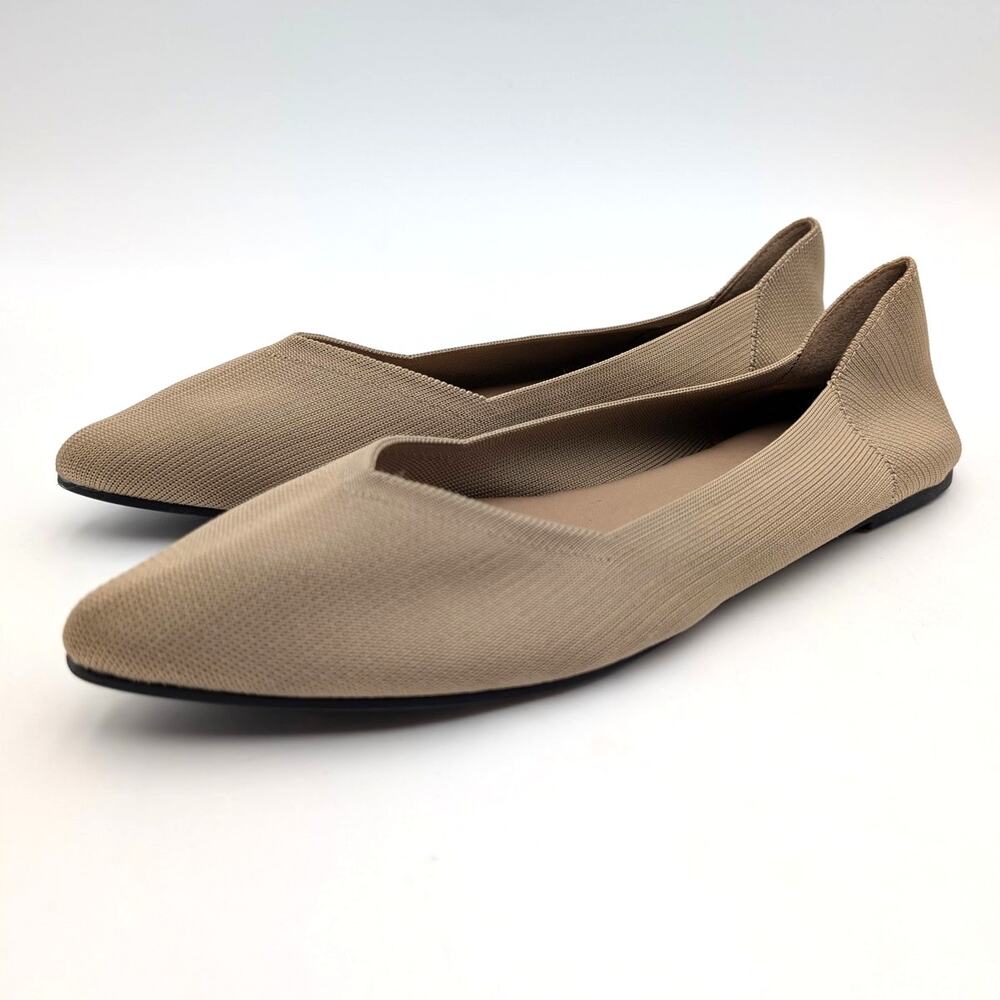 Mia Kerri Pointed Toe Ballet Flat Shoes Women's Dark Sand Size US9.5M EU40
